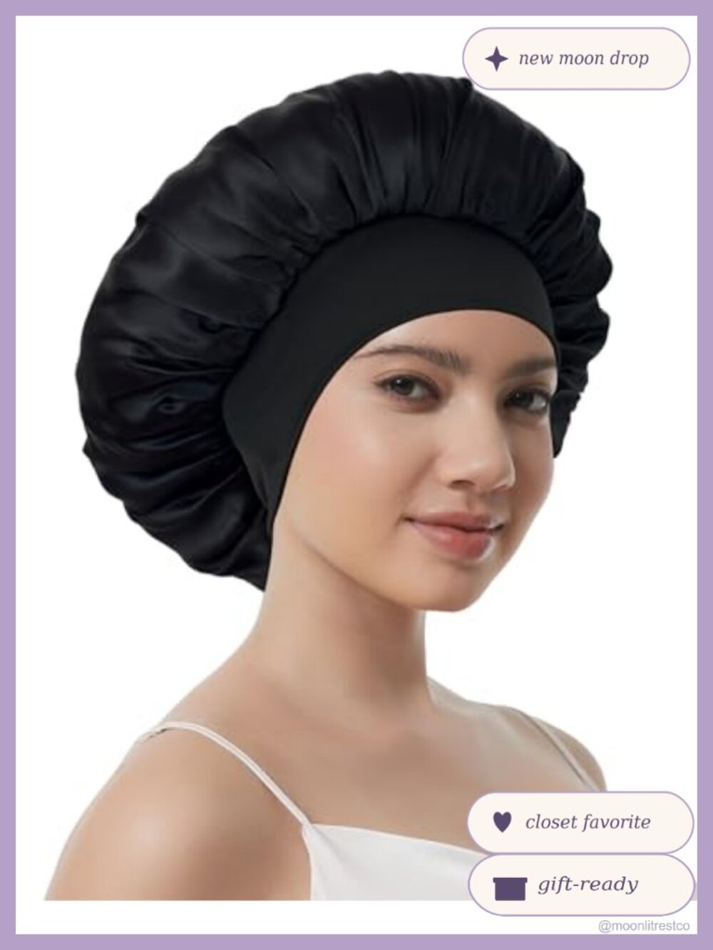 100% Mulberry Silk Sleep Bonnet for Women Reversible Double Layer Hair Care